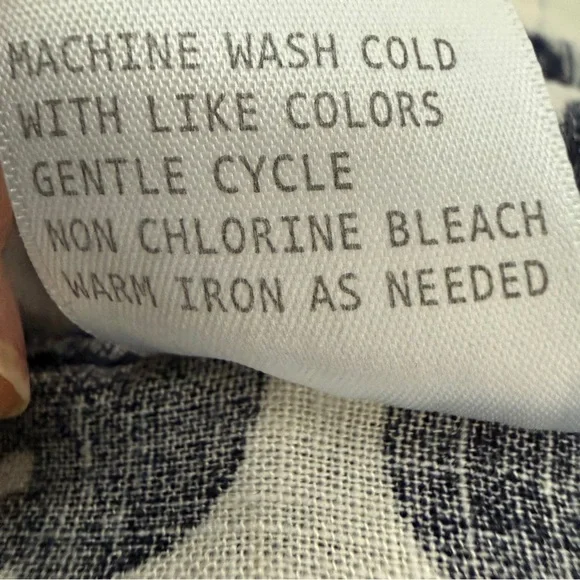 Christian Siriano Tiered Linen Blend Midi Skirt S Natural Navy Botanical Print - Picture 6 of 10